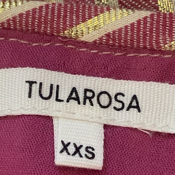 Tularosa x Revolve Crop Top Striped Golden Red Lined Square Neck - Picture 5 of 10